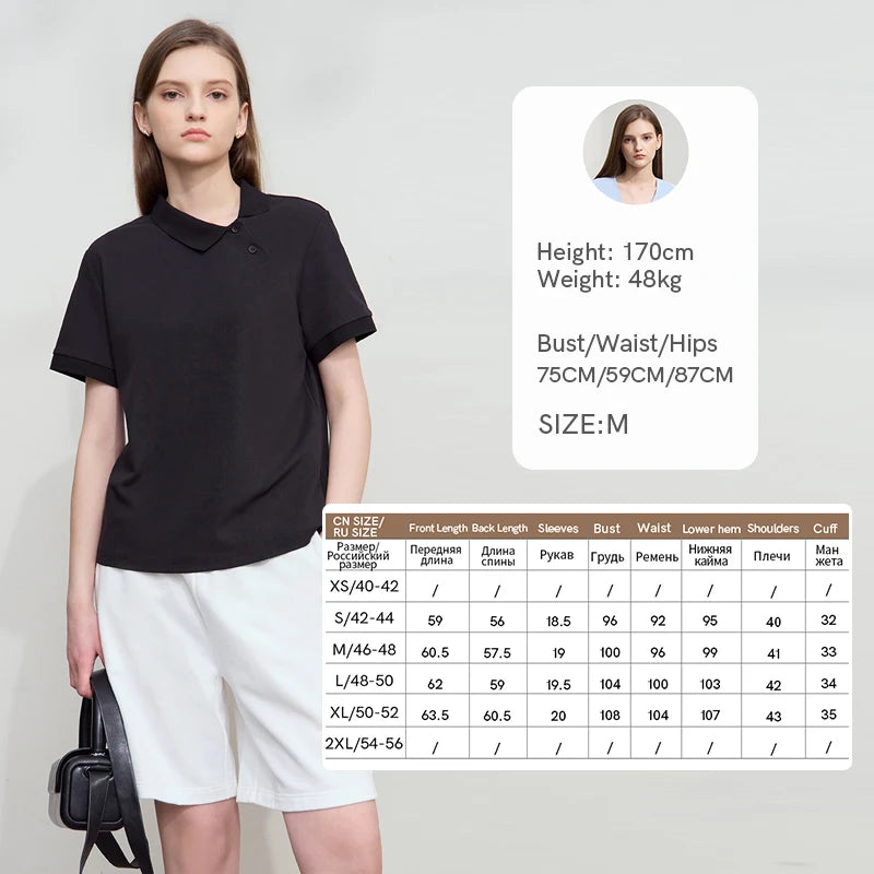 Amii Women’s Asymmetric Polo T-Shirt - Jeglowstore