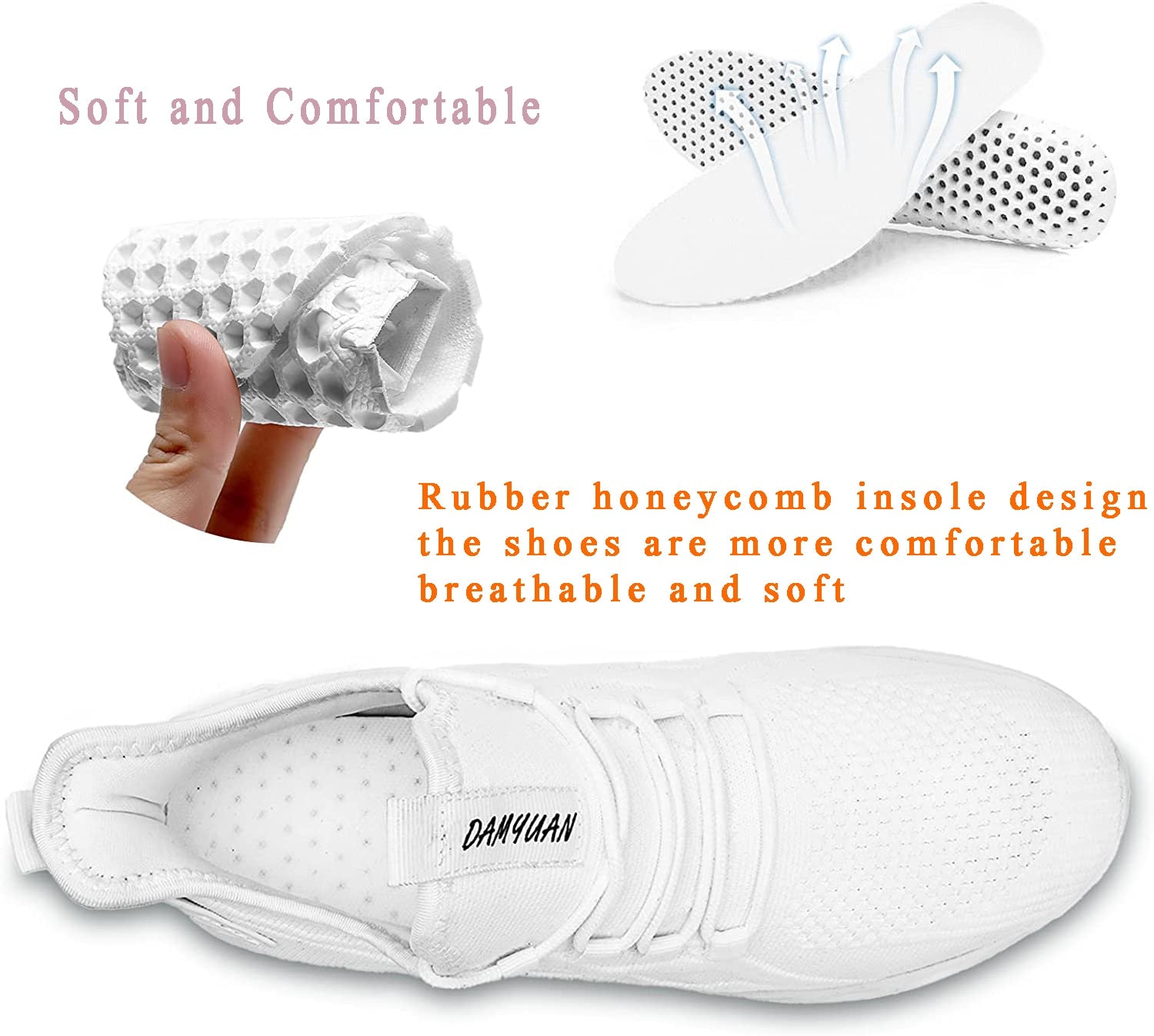 Damyuan Women's Vulcanized Walking Running Shoes Casual Lightweight Tennis Athletic Workout Sports Breathable Fashion Sneakers - Jeglowstore