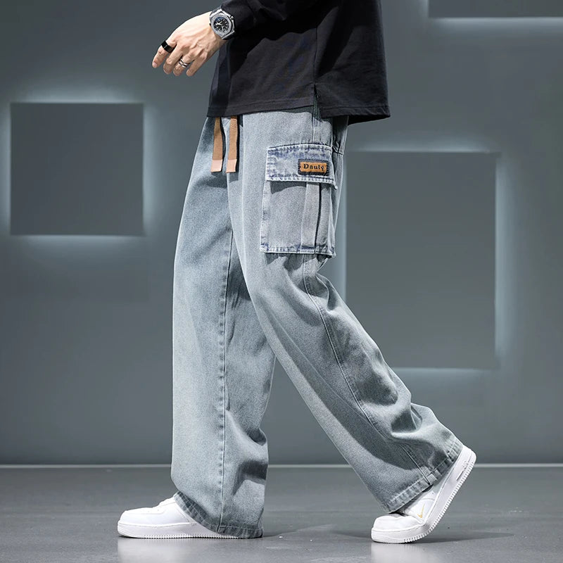 Men’s Casual Wide Leg Jeans - Jeglowstore