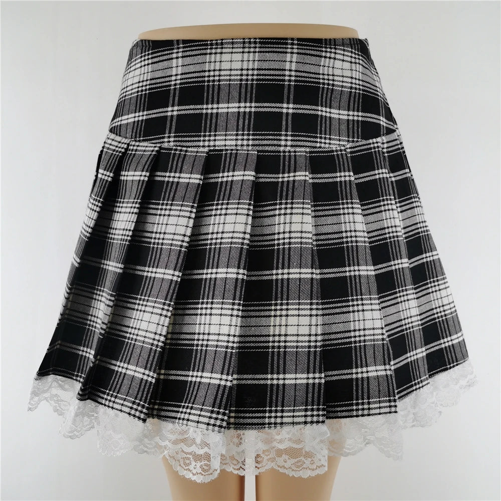 Gothic Lace Ruffle Mini Skirt - Jeglowstore