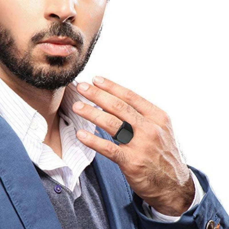 Men’s Square Stainless Steel Signet Ring - Jeglowstore