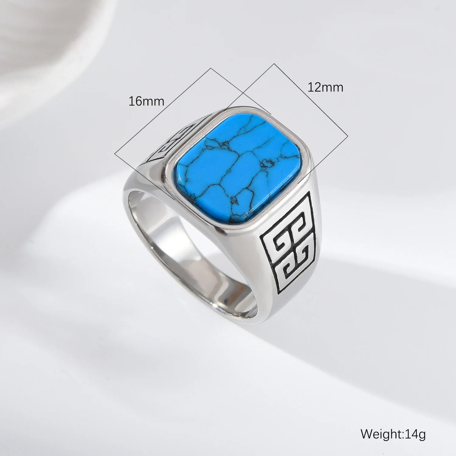 A3485 Men's High Quality 316LStainless Steel Onyx Watchband Rings Classic Fashion Trend Jewelry Product - Jeglowstore