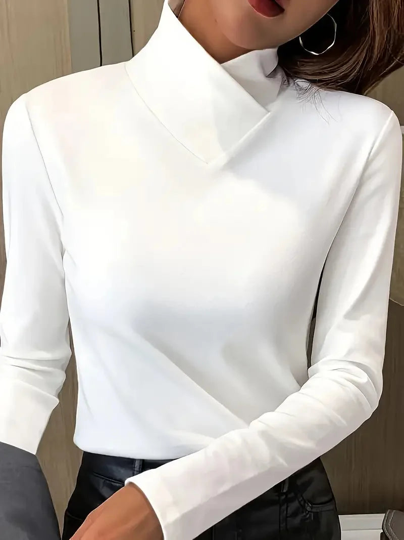 Women’s Casual High Neck T-Shirt - Jeglowstore