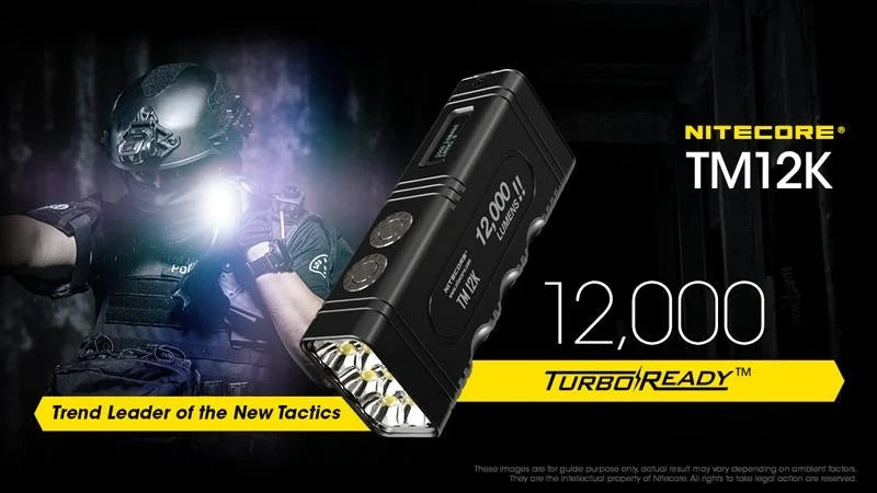 12000 Lumens NITECORE TM12K USB-C Rechargeable High Power Flashlight Built-in 21700 Li-ion Battery