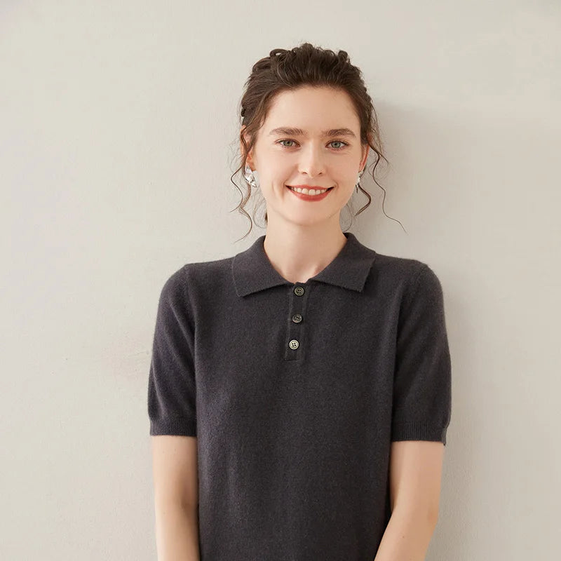 Women’s Cashmere Polo T shirt
