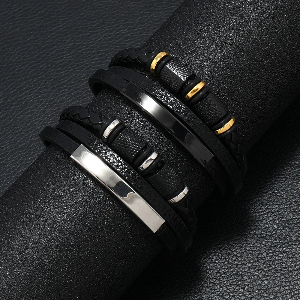 Multilayer Braided Leather Men’s Bracelet - Jeglowstore