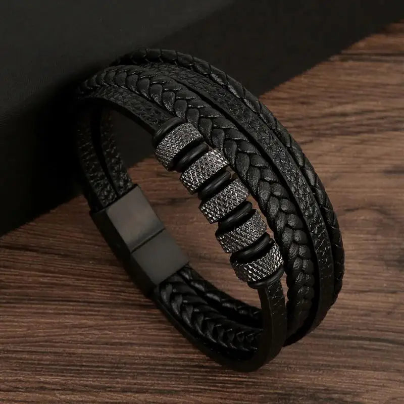 Men’s Classic Handwoven Leather Bracelet - Jeglowstore