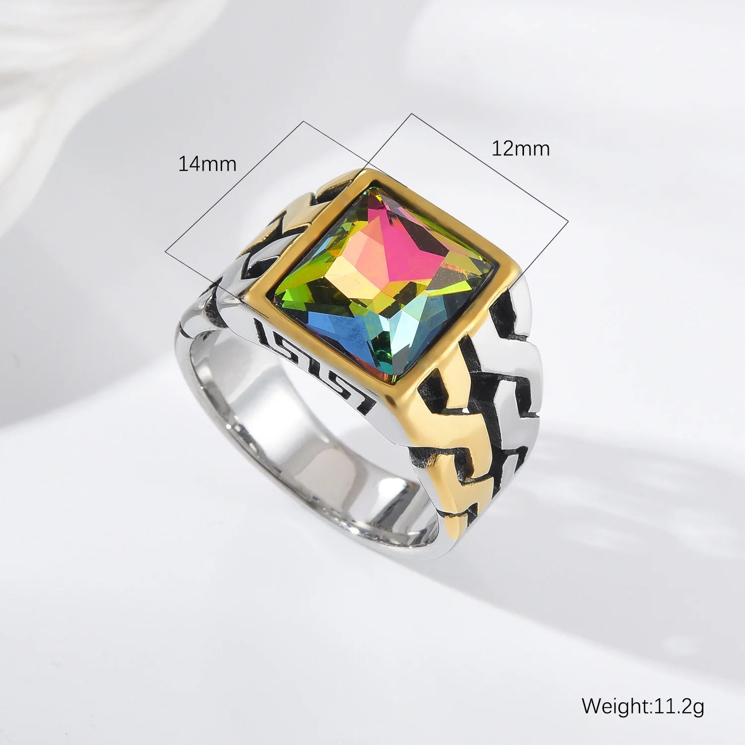 A3506 Gold plating Men's High Quality 316LStainless Steel Onyx Watchband Rings Classic Fashion Trend Jewelry Product - Jeglowstore