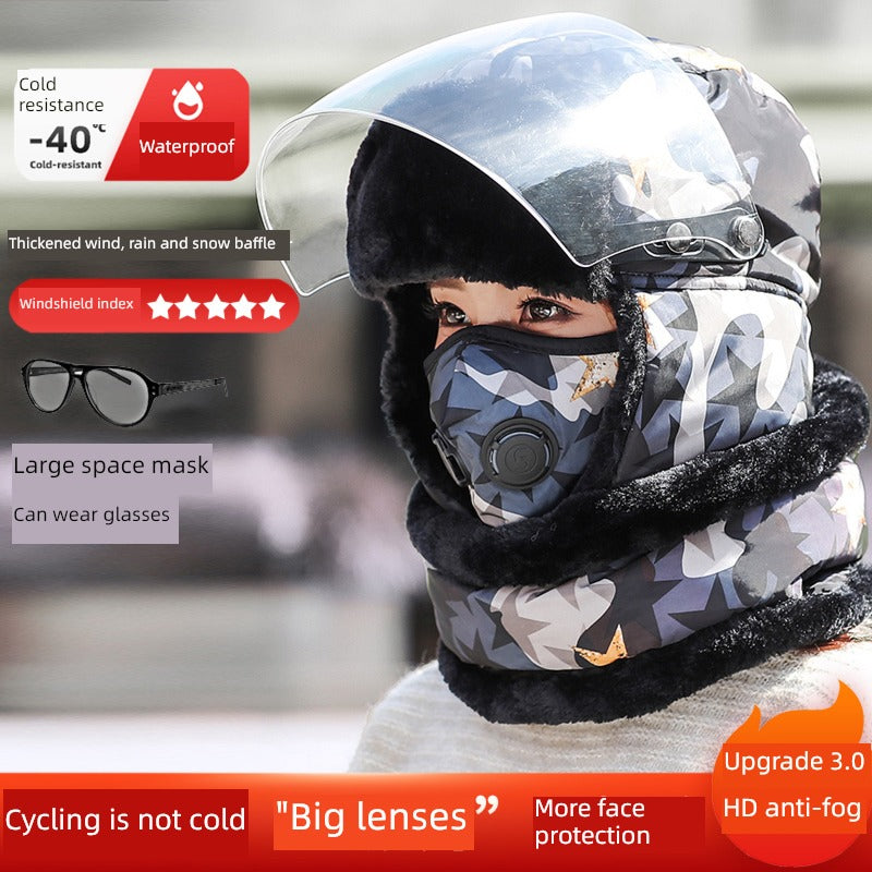 Women's Winter Cold-Proof Cycling Warm Artifact Eye Protection Hat - Jeglowstore