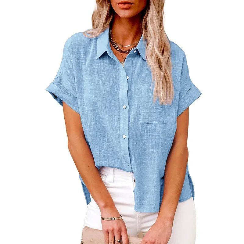 Women’s Short Sleeve Linen Top