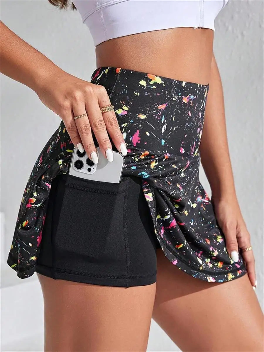 Printed Sports Tennis Skirt