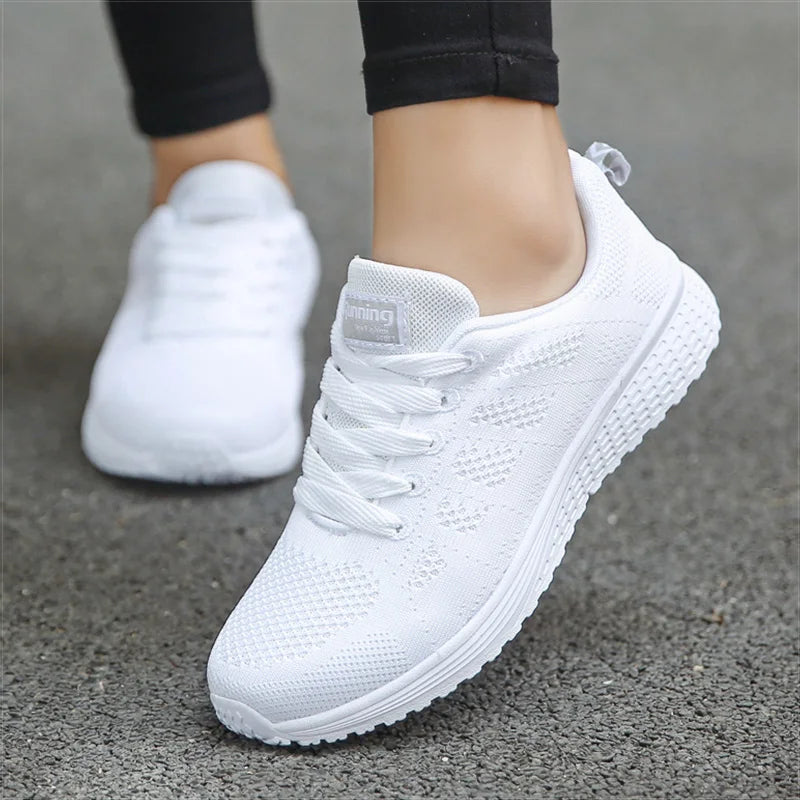 Women’s Breathable White Casual Sneakers
