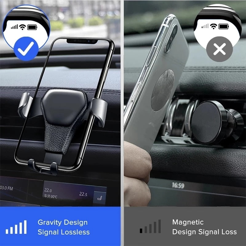 Gravity Car Holder For Phone Air Vent Clip Mount Mobile Cell Stand Smartphone GPS Support For iPhone 13 12 Xiaomi Samsung Phone - Jeglowstore
