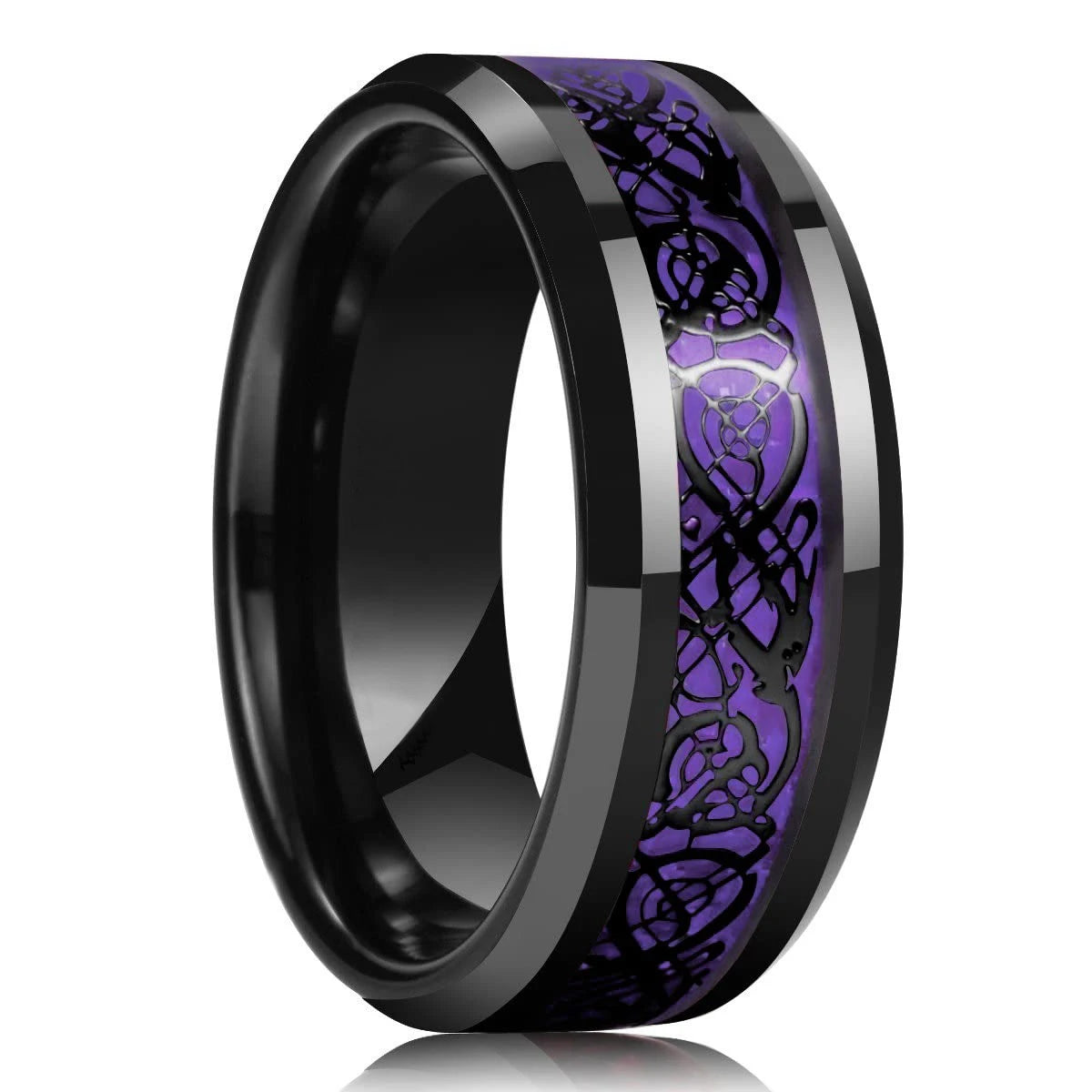 Purple Titanium Steel Promise Ring - Jeglowstore