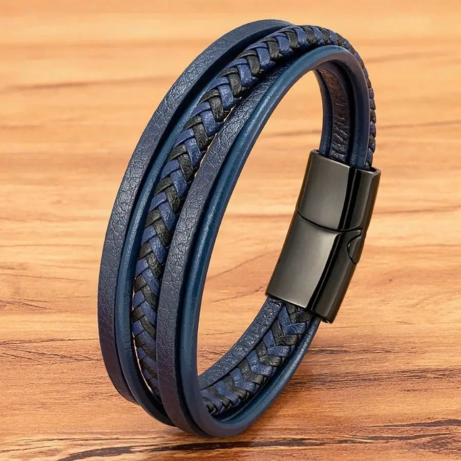 Men’s Multilayer Woven Leather Bracelet