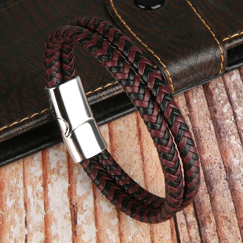 Genuine Leather Double Layer Bracelet - Jeglowstore