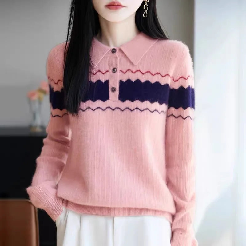 Women’s Preppy Wool Knit T shirt - Jeglowstore