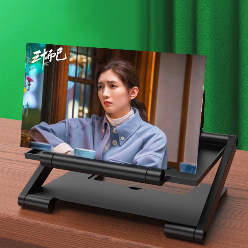 Phone Screen Magnifier Universal Lightweight 3D Movie Screen Enlarge Vivid Magnifier HD Projector Stand Holder 8/12-inch