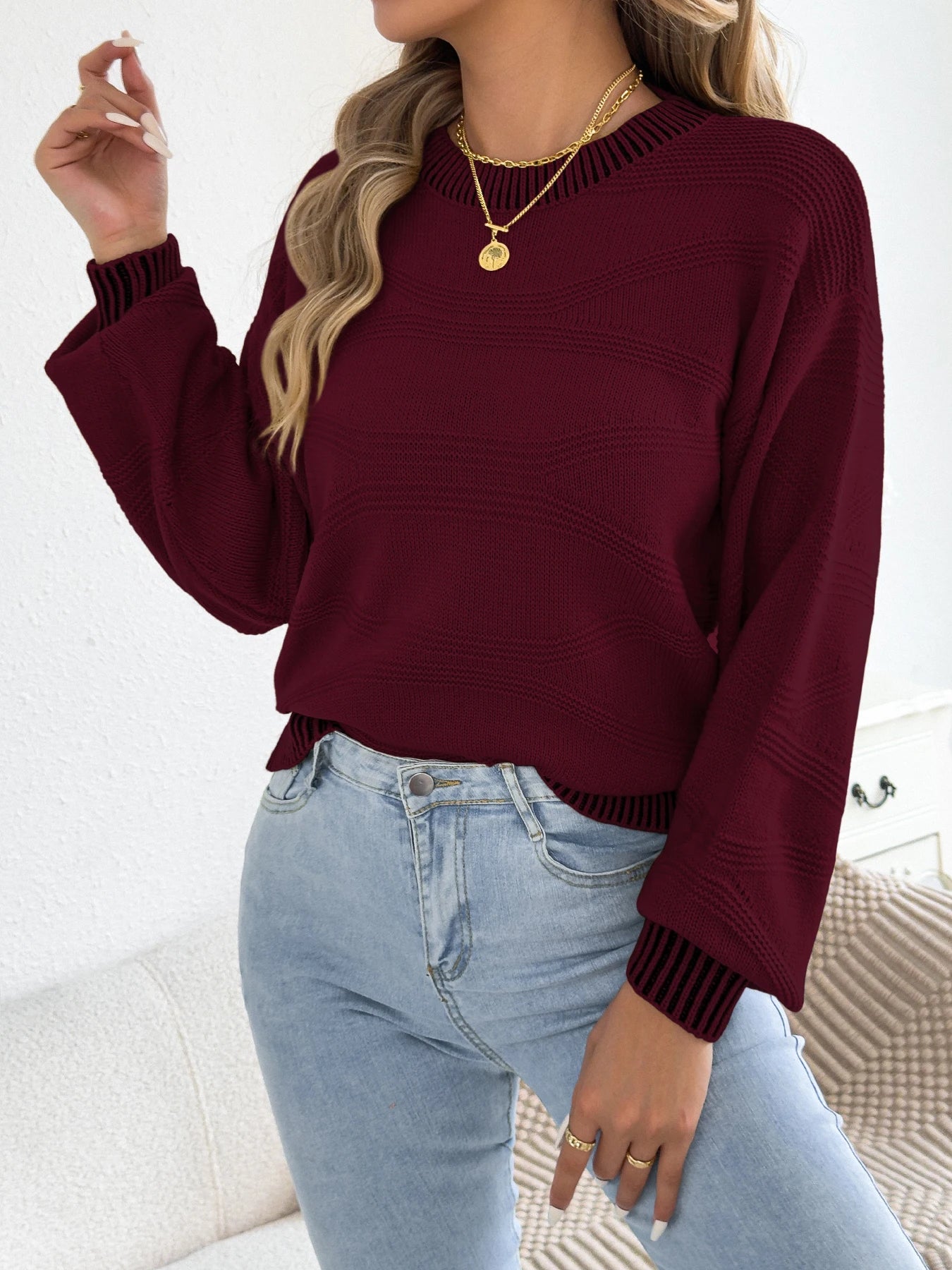Women’s Casual Striped Knit Pullover