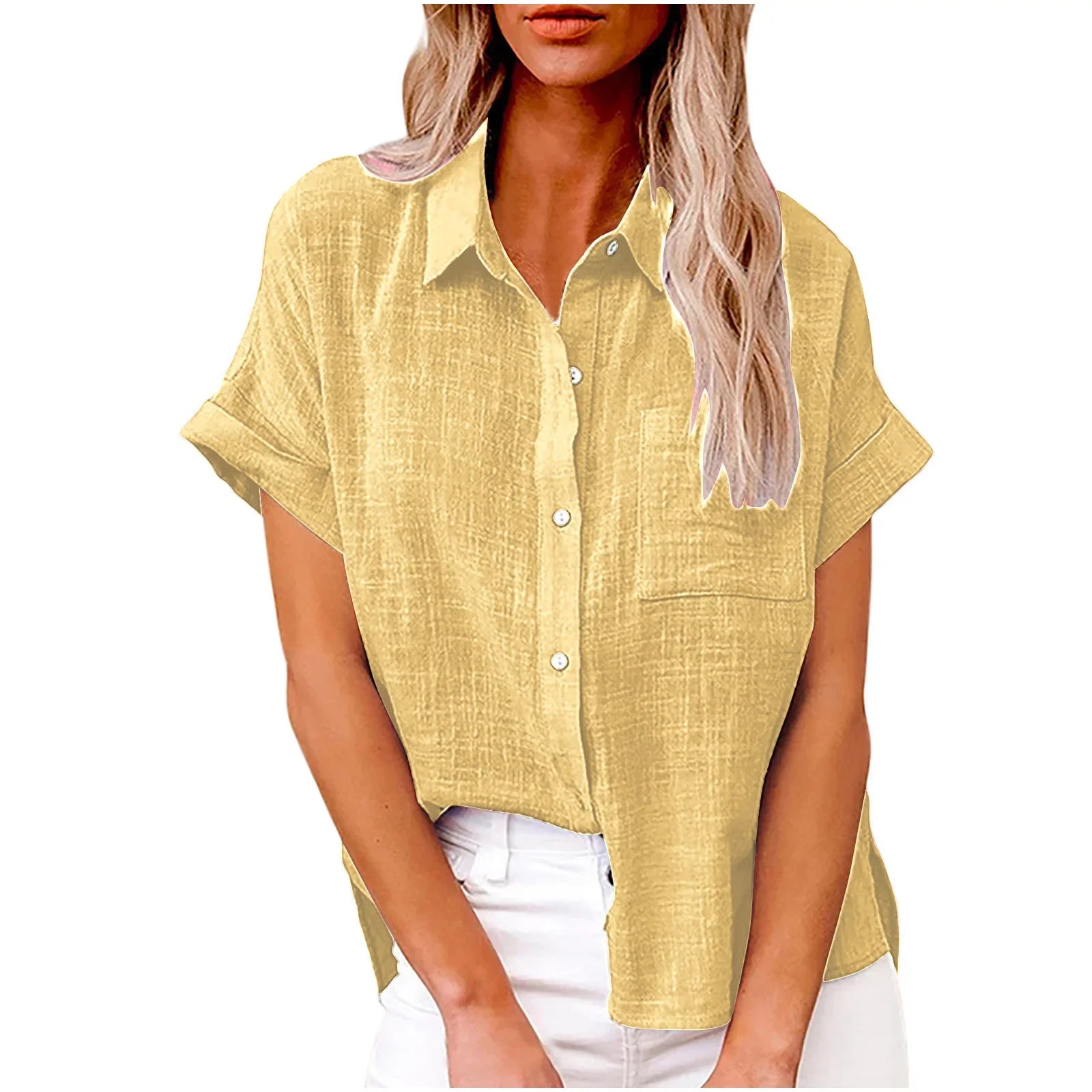 Women’s Short Sleeve Linen Top