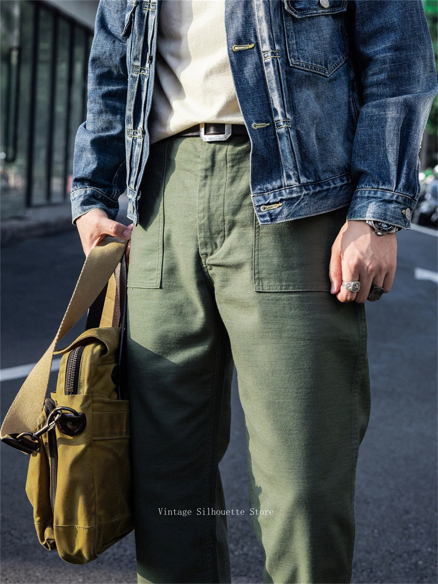Vintage Olive Green Baker Trousers - Jeglowstore