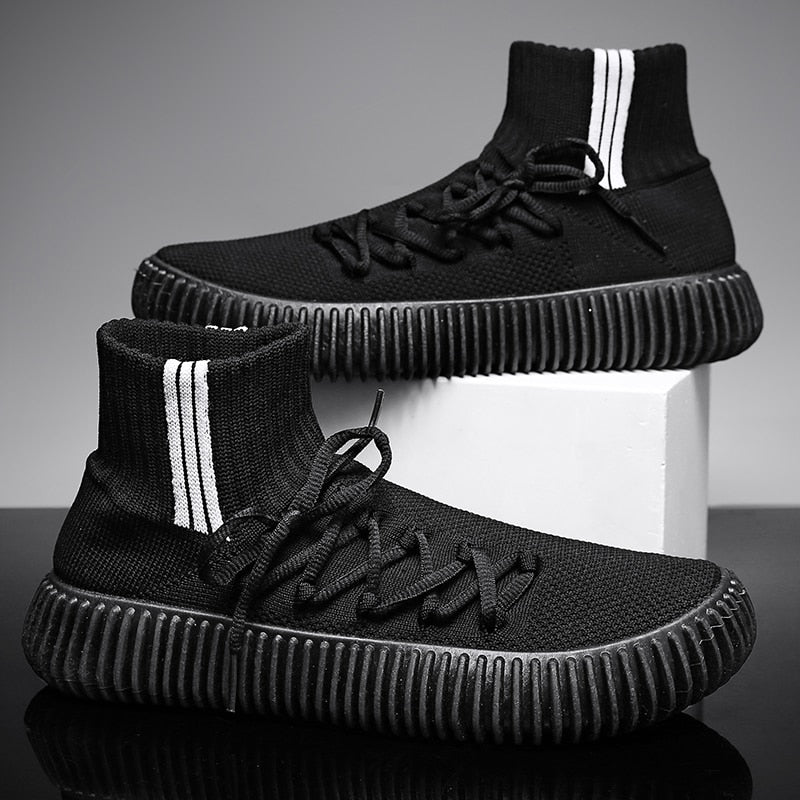 Fujeak Fashion Men Sneakers Mesh Breathable Casual Shoes Mens Outdoor Sport Shoes Lightweight Vulcanize Shoes Walking Sock Boots