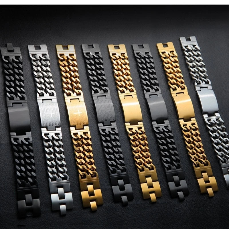 Punk Stainless Steel Cross Bracelet - Jeglowstore