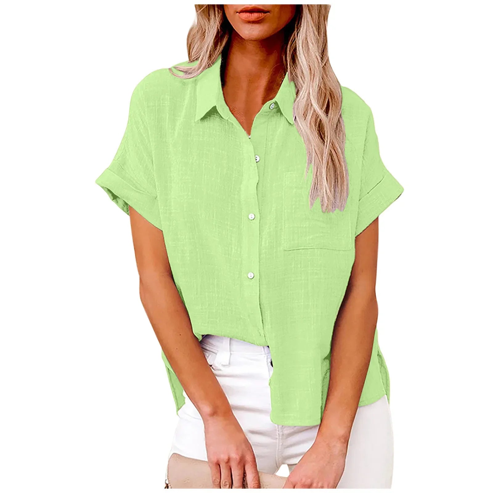 Women’s Short Sleeve Linen Top