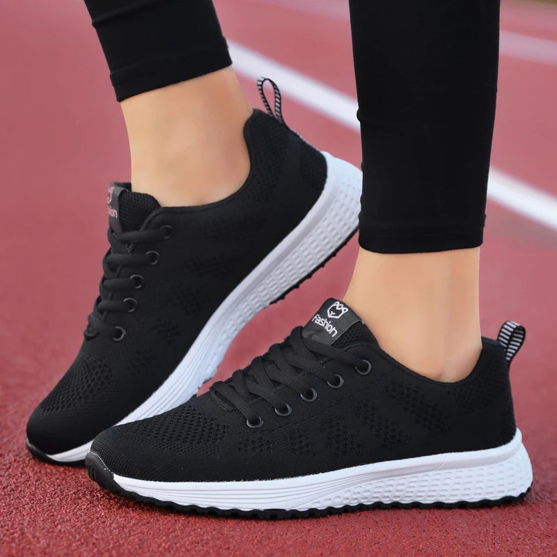 Women’s Breathable Mesh Lace-Up Sneakers - Jeglowstore