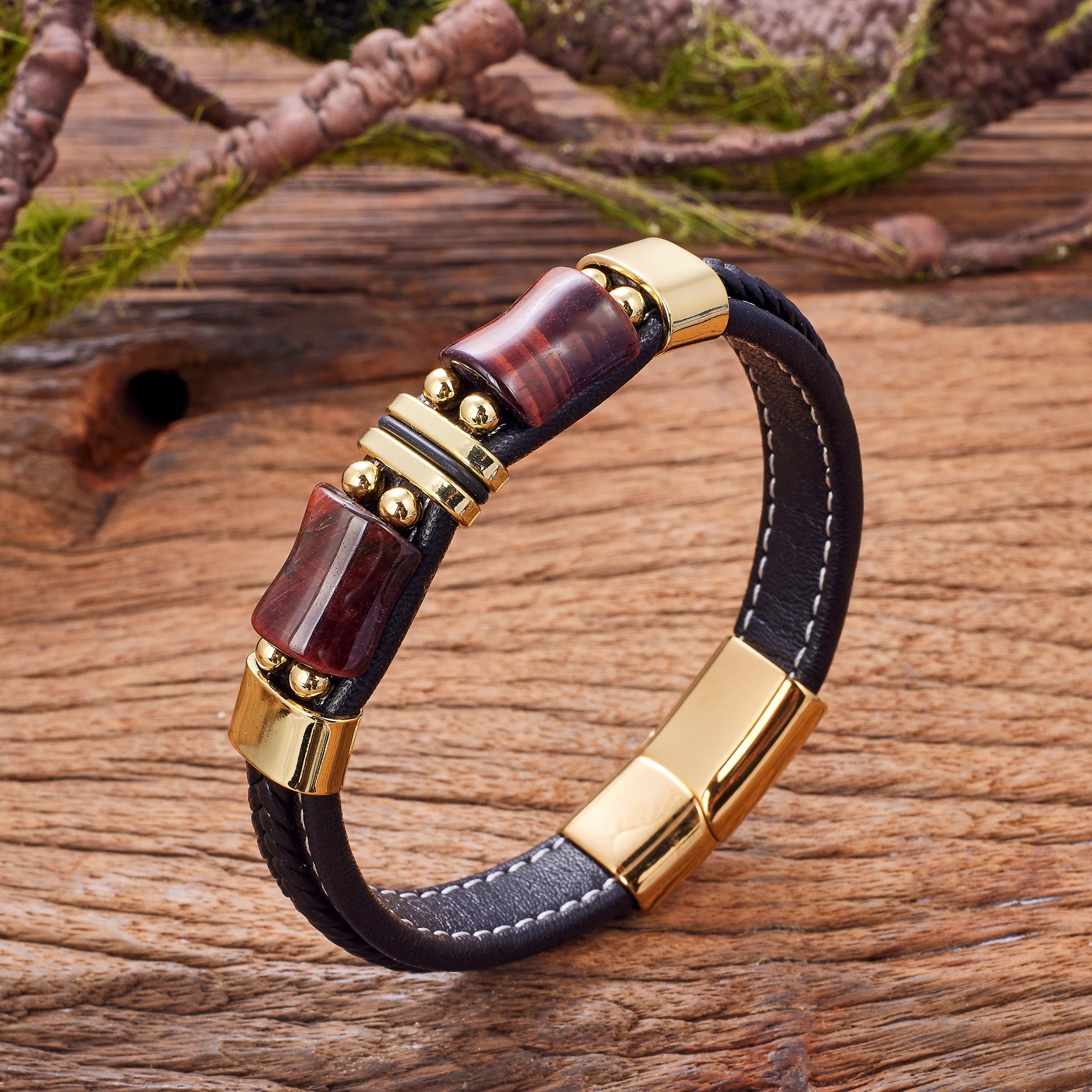 Geometric Tiger Eye Men’s Bracelet - Jeglowstore