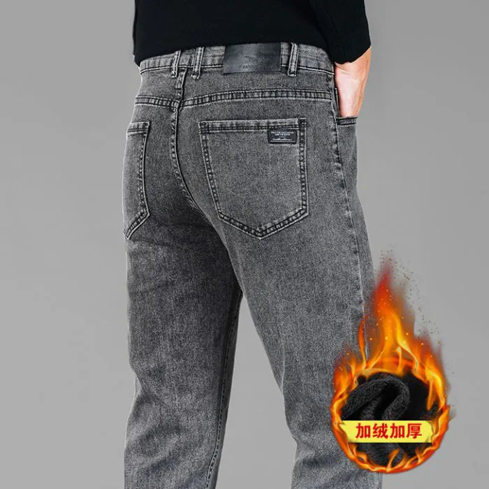 Warm Stretch Loose Fit Denim Pants - Jeglowstore