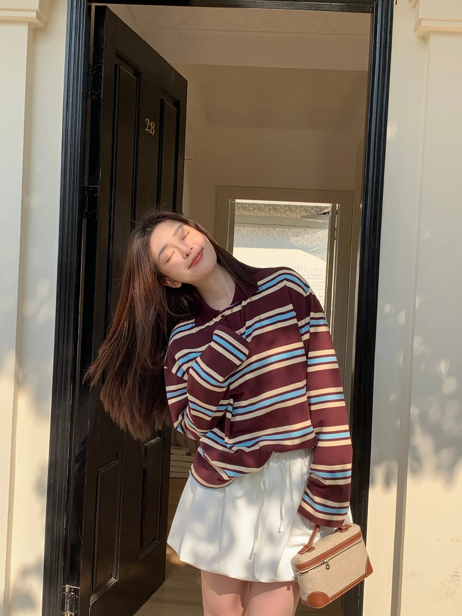 Women’s Green Stripe Polo Shirt