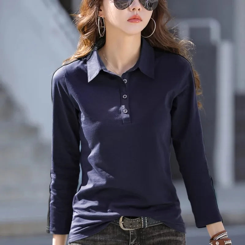 Women’s Cotton Polo Neck T-Shirt