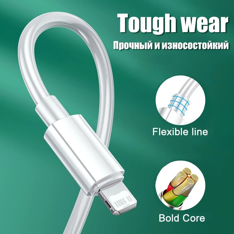 Original USB Cable For iPhone 14 13 12 Pro Max Mini XR XS Fast Charging Phone Date Cable For iPad Charger Wire Cord Accessories