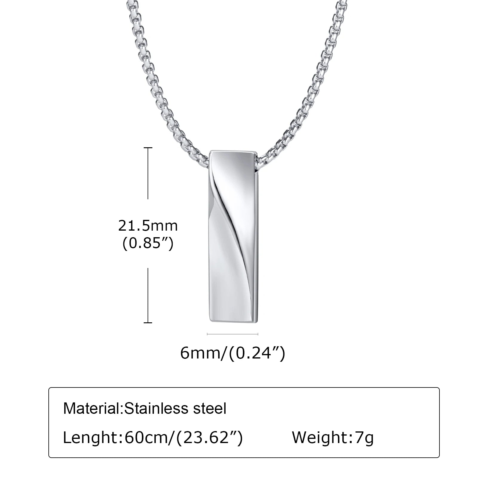 Vnox Small Mobius Bar Necklace - Jeglowstore