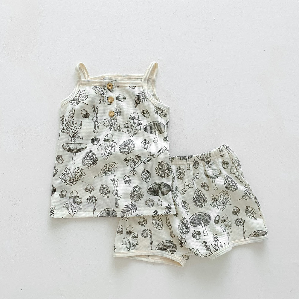 2pcs Baby Boys Girls Outfits Sets Summer Fashion Short Sleeve Kids T-shirts + Shorts Cotton Baby Clothing