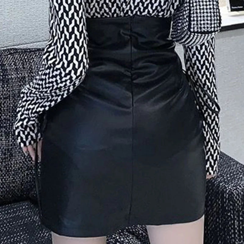 Slim Fit Leather Club Mini Skirt