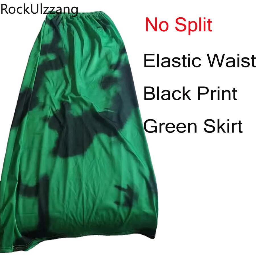 High Split Maxi Long Black Skirt Elastic Waist Midi Skirts Harajuku Gothic Japanese Letter Grunge Punk y2k Street hippie vintage