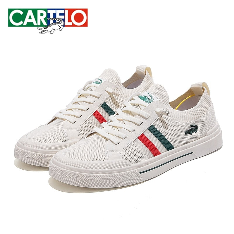 CARTELO Men Vulcanized Fashion Sneakers Breathable Comfortable Flat Casual Shoes Sports Running Shoes Outdoor Male Sneakers