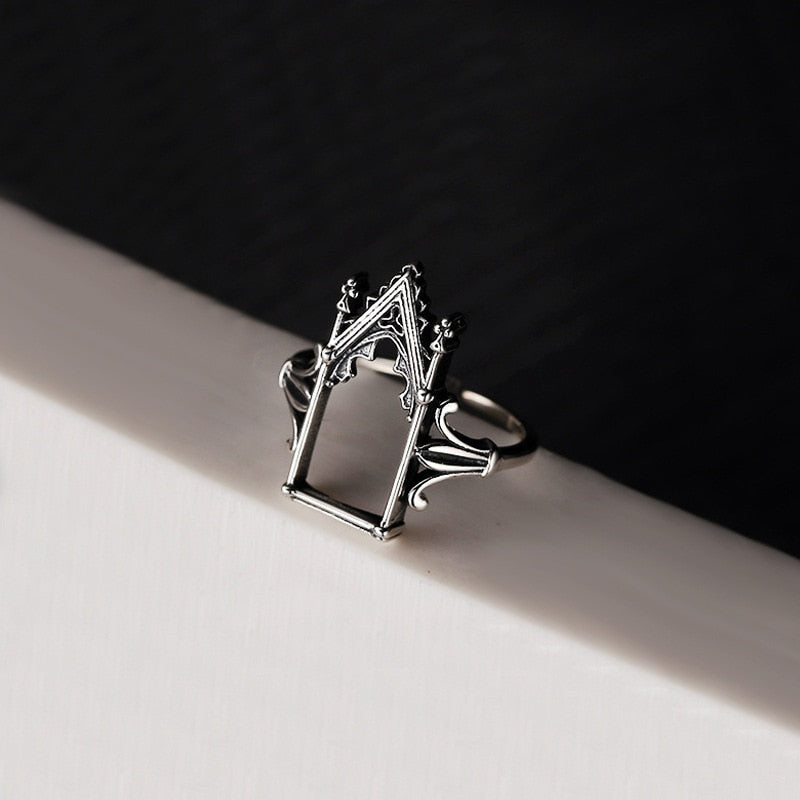 2022 Fashion Trend Jewelry Ring Gothic Queen Castle Ring Women's Goth Trend Jewelry Lenore Ring