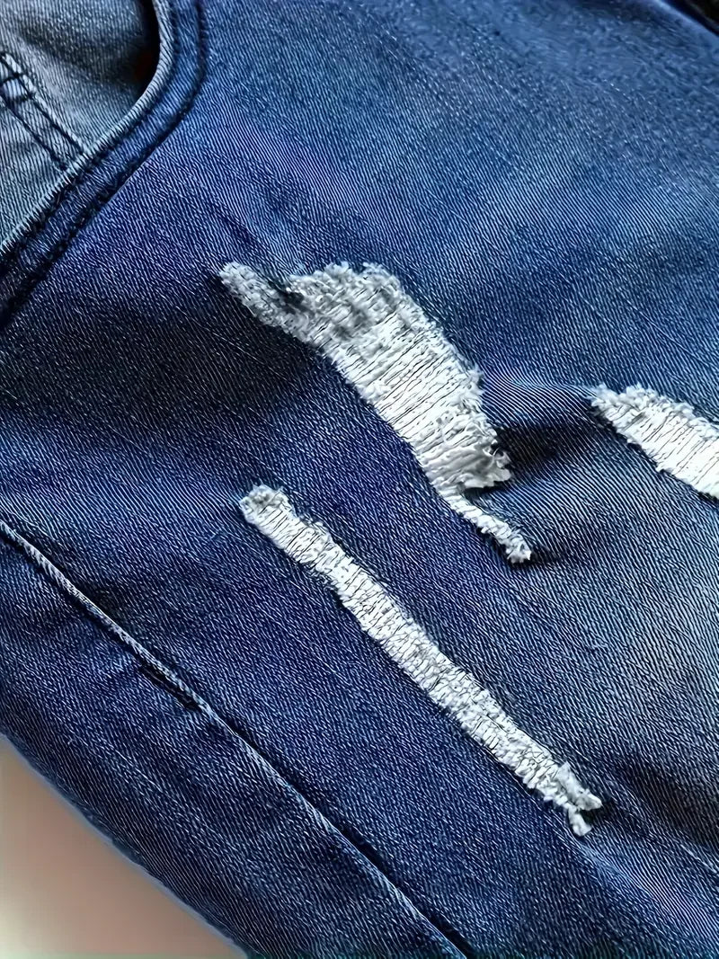 Men’s Ripped Stretch Denim Jeans - Jeglowstore