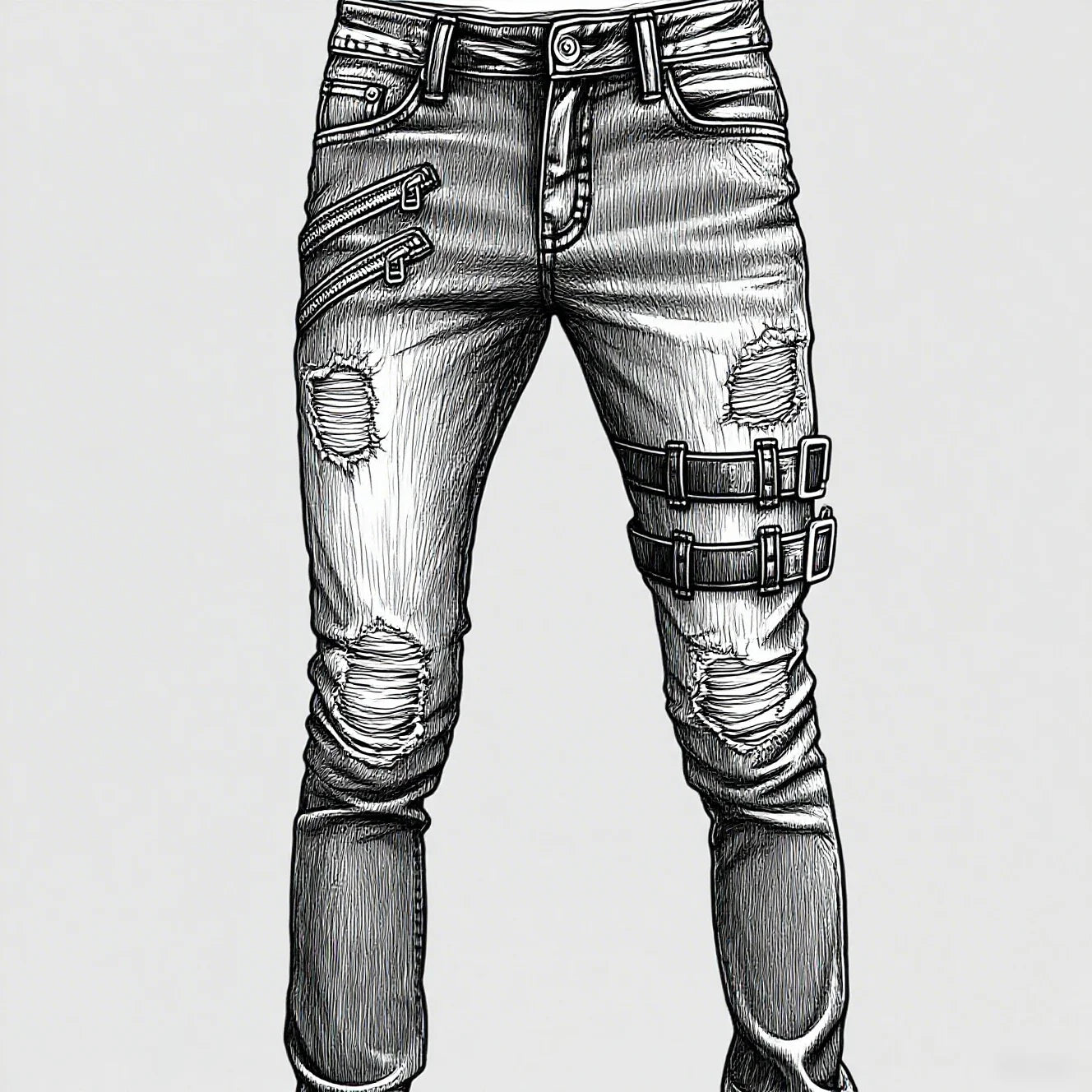 Men’s Fashion Straight Zipper Jeans - Jeglowstore