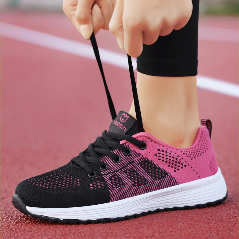 Women’s Breathable Mesh Lace-Up Sneakers - Jeglowstore