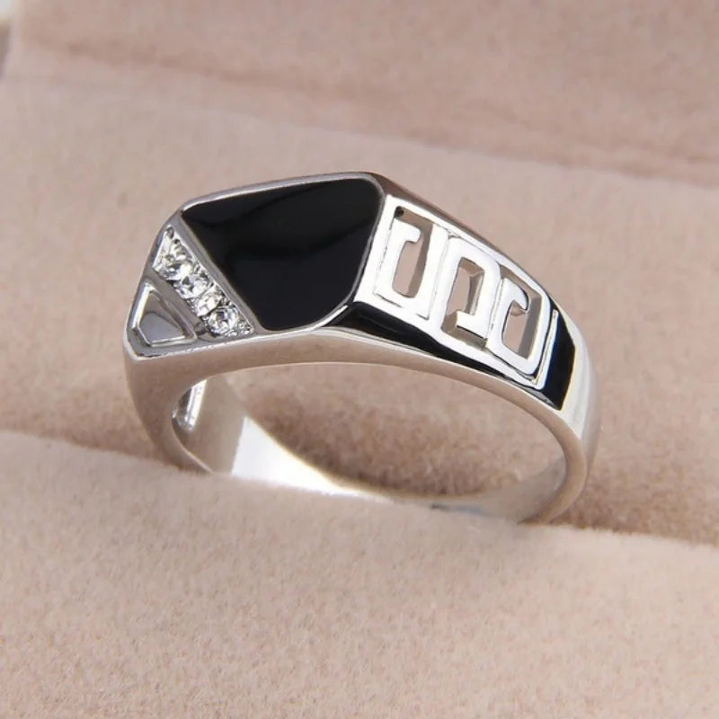Men’s Square CZ Stainless Steel Ring - Jeglowstore