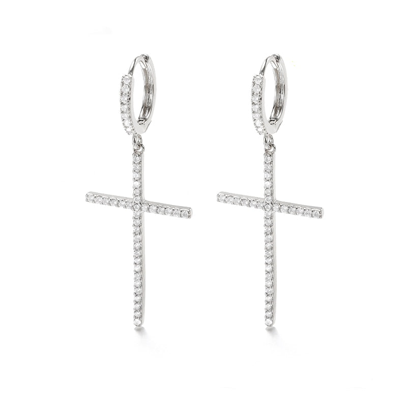 Vintage Geometric Metal Earrings For Women Punk Cross Dangle Moon Earrings 2022 Trend of Earrings Ear Piercing Jewelry
