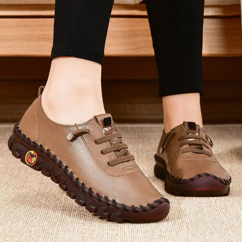 Sneakers Women Shoes Platform Loafers Lace Up Leather Flat Slip-On New Spring Casual Mom Shoe Mujer Zapatos Chaussure Femme