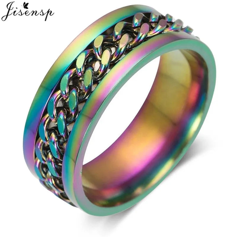 Rotatable Chain Fidget Ring for Men - Jeglowstore