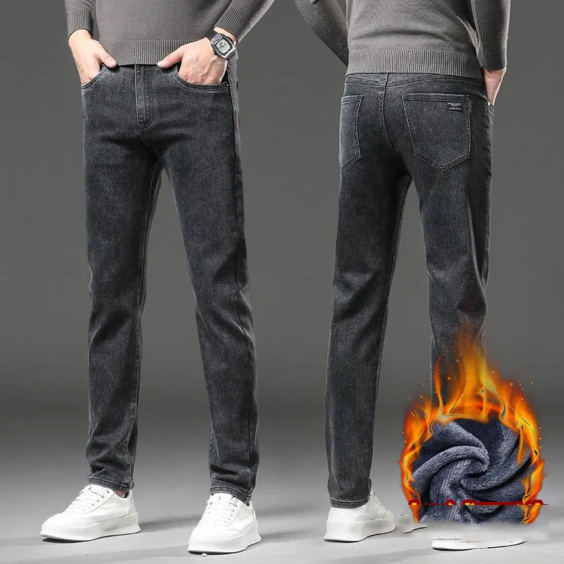 Men’s Warm Fleece Denim Pants - Jeglowstore