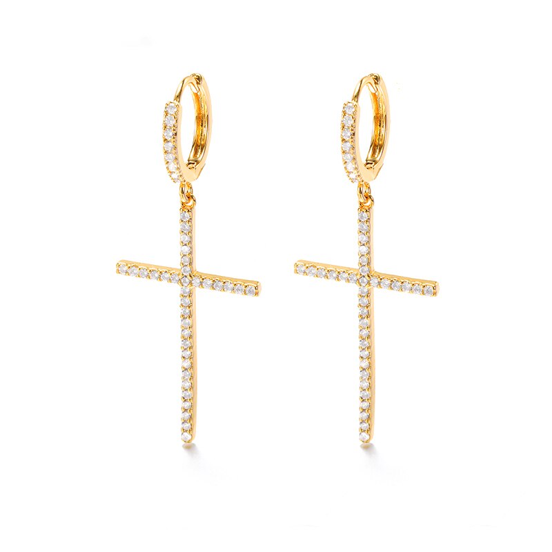Vintage Geometric Metal Earrings For Women Punk Cross Dangle Moon Earrings 2022 Trend of Earrings Ear Piercing Jewelry
