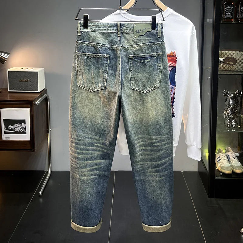 Vintage Washed Distressed Men’s Jeans